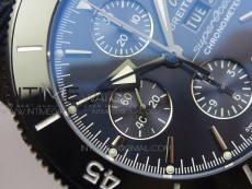 SuperOcean OuterNown 44mm Black Ceramic Bezel Blue Dial on Blue Nylon Strap A7750